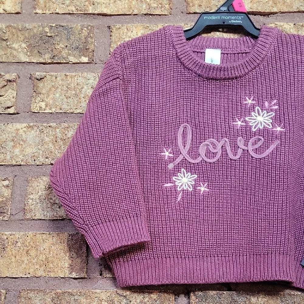 Gerber Modern Moments Love Purple Sweater Size 18 Months New With Tags